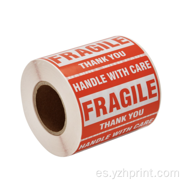 Etiquetas de pegatinas frágiles Advertencia de pegatina frágil para el envío